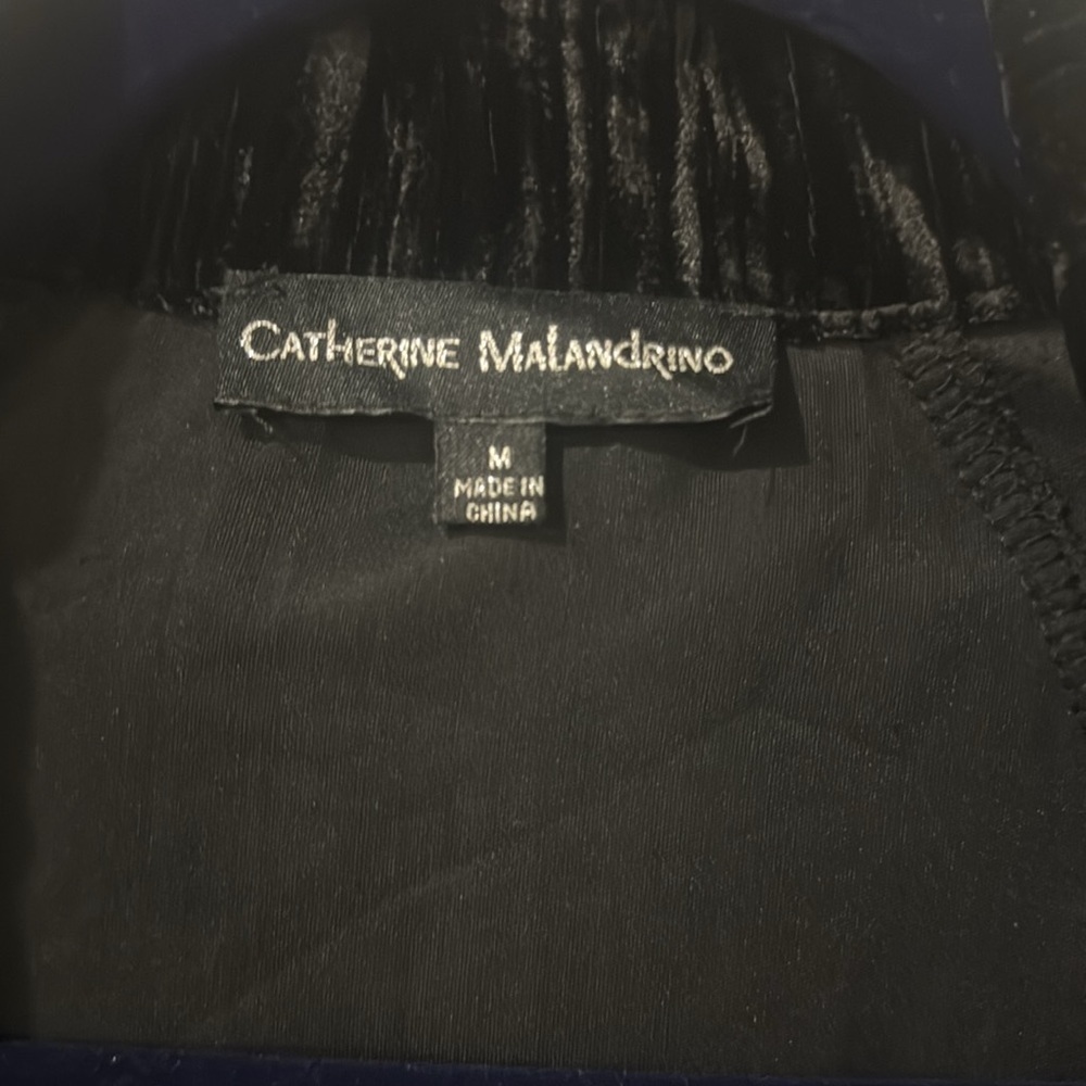 Catherine Malandrino Black Crushed Velvet Batwing Jacket – Size Medium - Picture 6 of 9